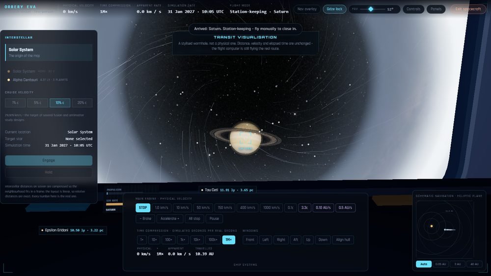 Orrery Space: Saturn arrival in the 3D explorer